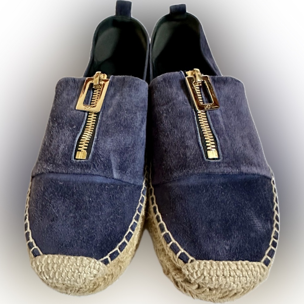 Roger Vivier blue suede platform espadrilles Size 38.  Very Good Condition.